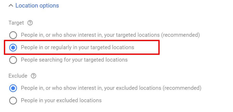 Google Ads Location Targeting