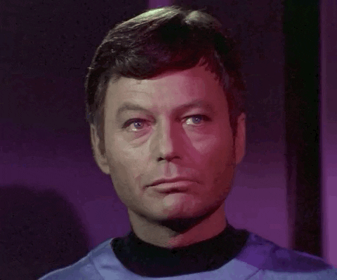 Animated image of the character Dr. McCoy ("Bones") from Star Trek, contemplating the disadvantages of Performance Max in Google Ads