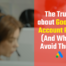 Slightly blurry photo of woman sitting in a row of call center reps wearing headsets, overlaid with text that reads: The Truth about Google's Account Reps (And Why to Avoid Them)