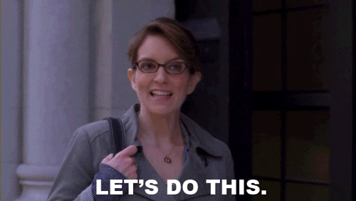 Animated gif of a woman confidently speaking, captioned with "Let's do this."
