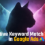 Illustration of 3 silhouetted, multicolored cats' heads, representing the 3 options for negative keyword match types in Google Ads